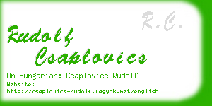 rudolf csaplovics business card